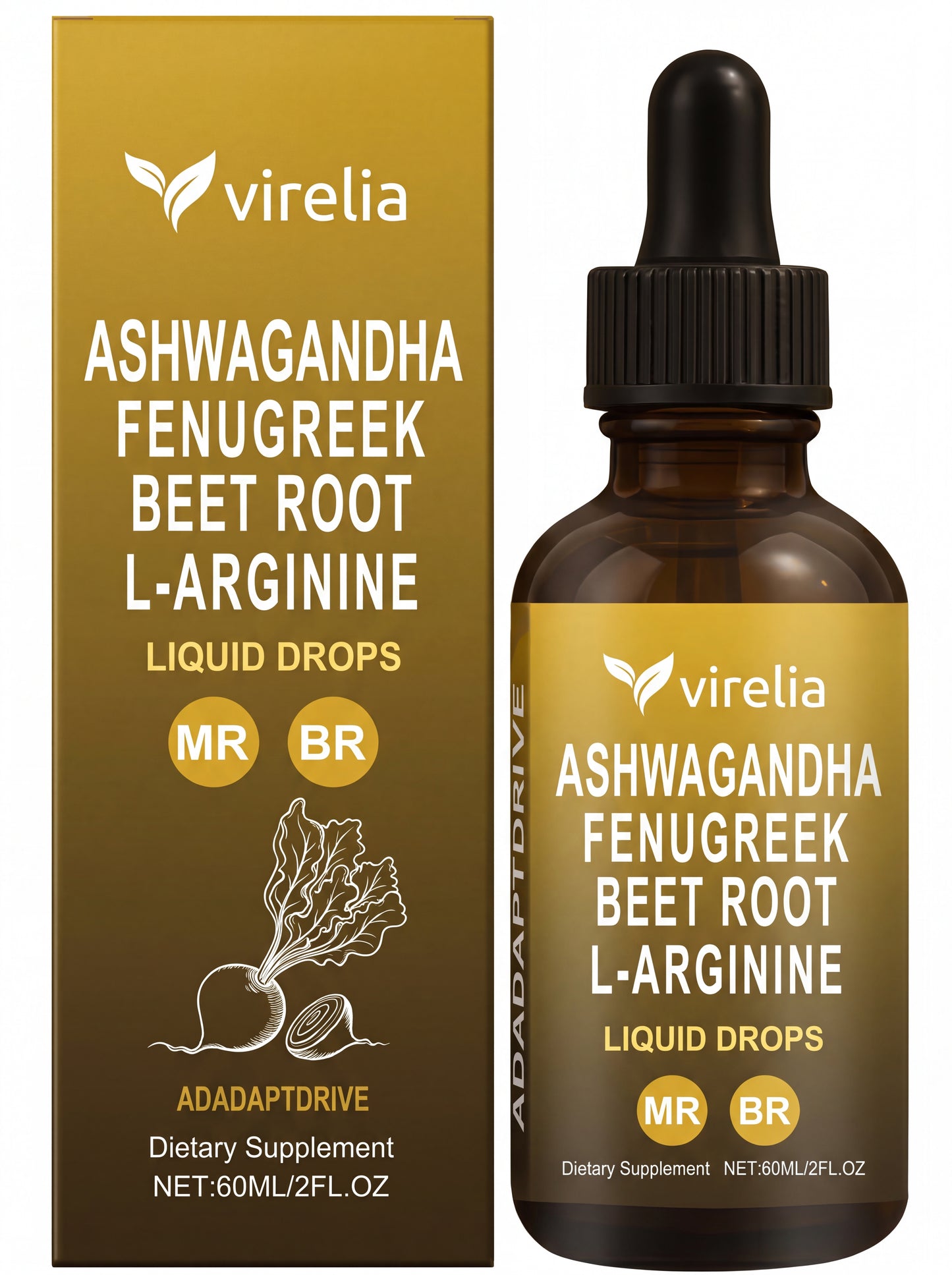 Virelia™ Ashwagandha, Fenugreek, Beet Root and L-Arginine Liquid Drop