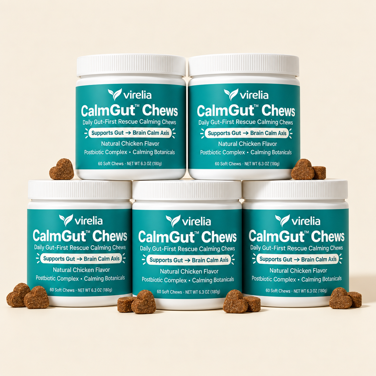 CalmGut™ Postbiotic Chews - Chicken Flavor