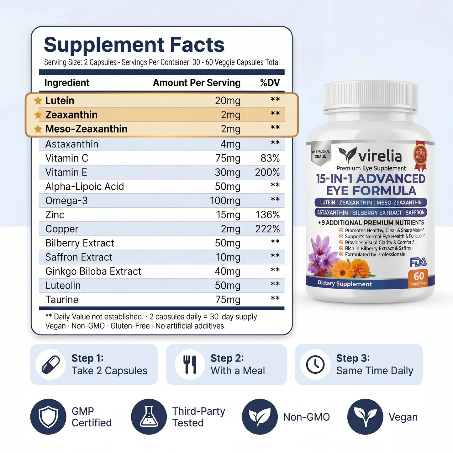 Virelia™ 15 in 1 Advanced Eye Formula